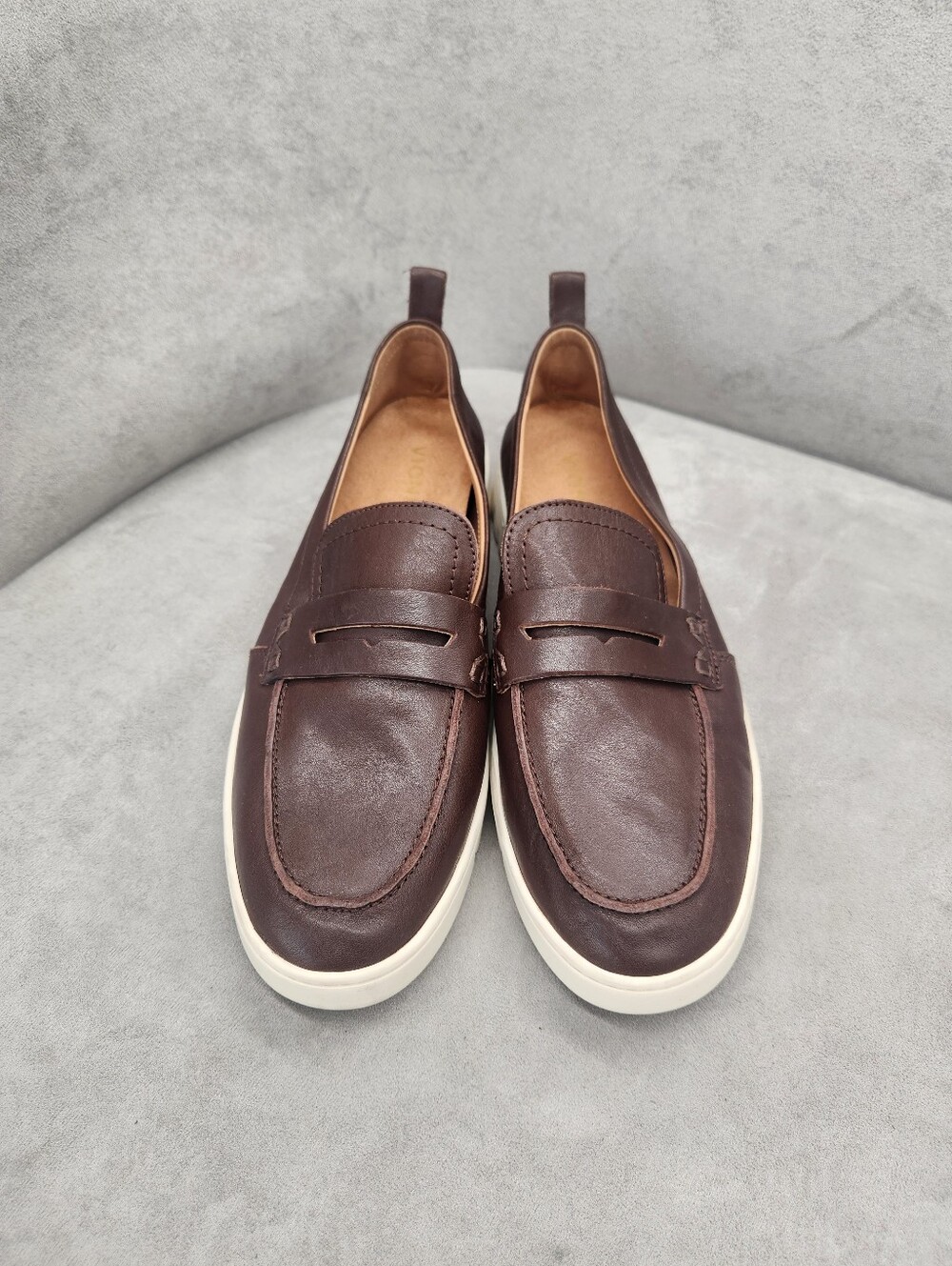 Vionic Penny Loafers 11 Chocolate Brown Leather Uptown Comfort Preppy New $135